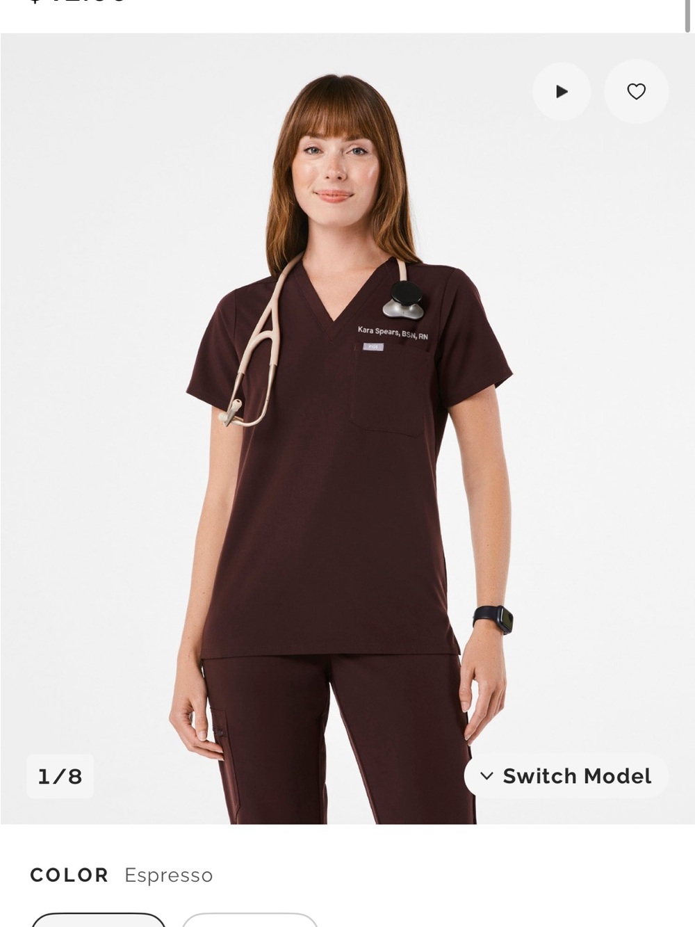 NWT FIGS LIMITED EDITION Catarina Scrub Top in Espresso